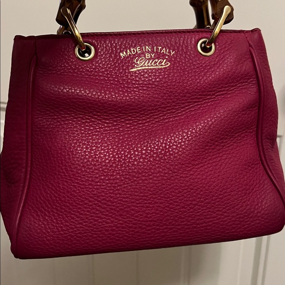 Gucci Pink Leather Bag Mini Size with Bamboo Handles - Picture 8 of 14